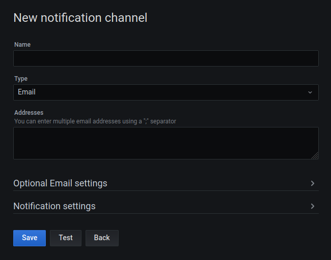 Notification Channelconfiguration