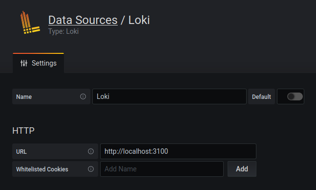 Loki Data Source configuration