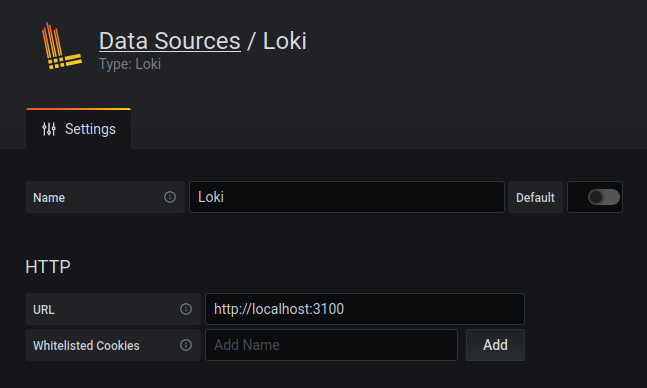 Loki Data Sourceconfiguration